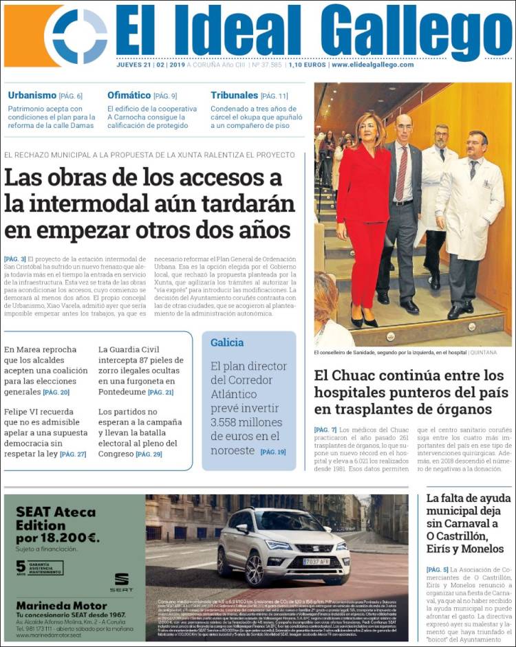 Portada de El Ideal Gallego (España)