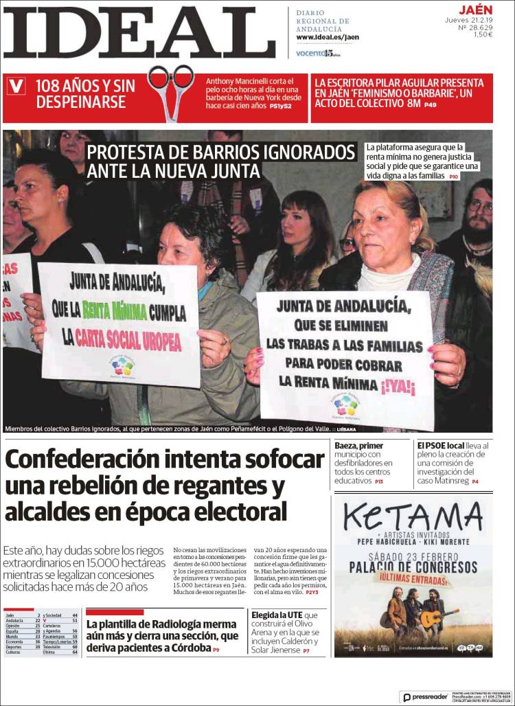 Portada de El Ideal de Jaén (España)
