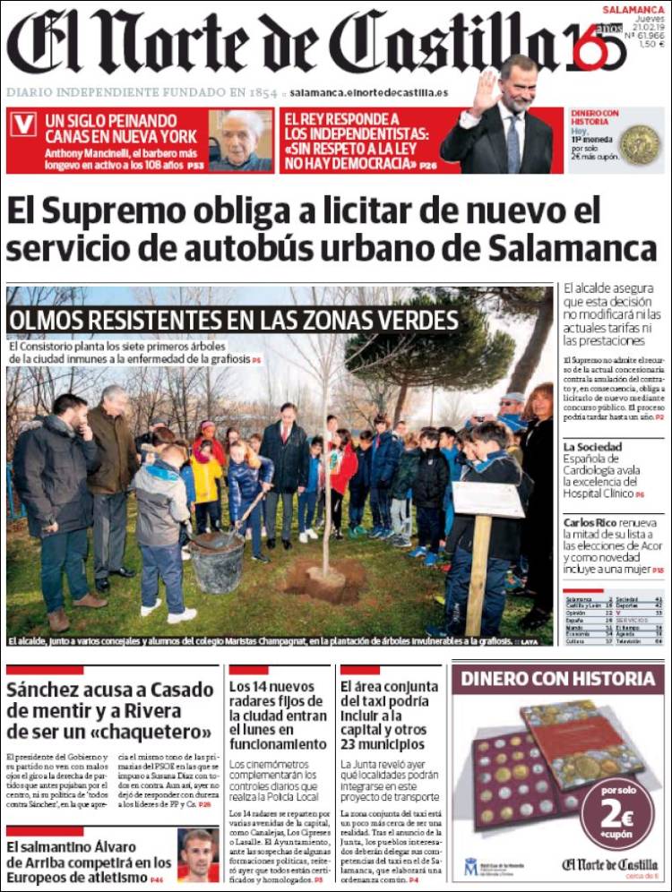 Portada de Norte de Castilla - Salamanca (España)