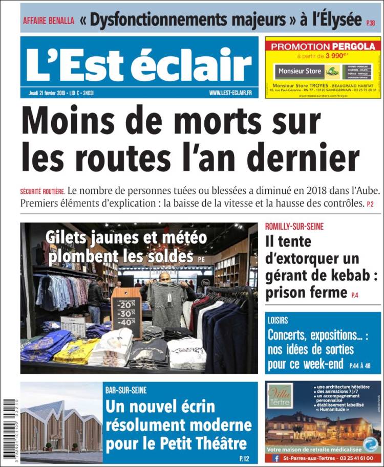 Portada de L'Est Eclair (Francia)