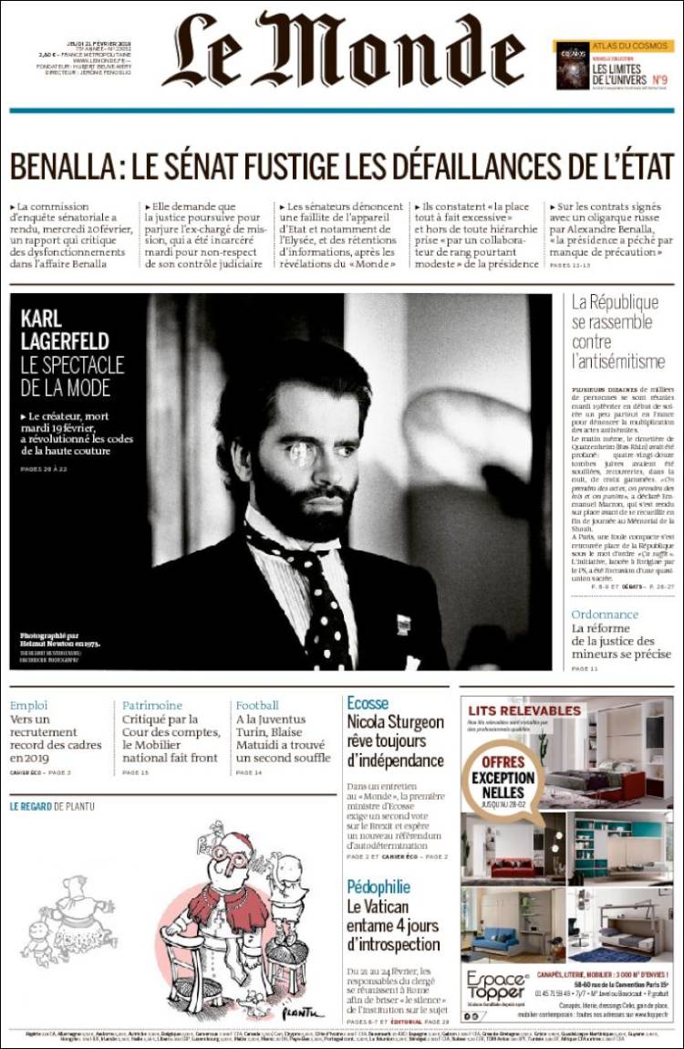 Portada de Le Monde (Francia)