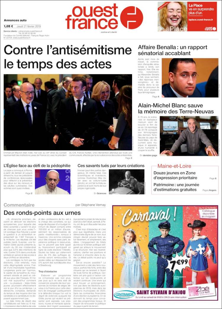 Portada de Ouest France (Francia)