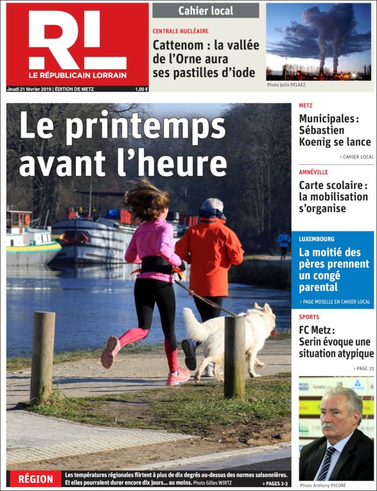Portada de Le Republicain Lorrain (Francia)