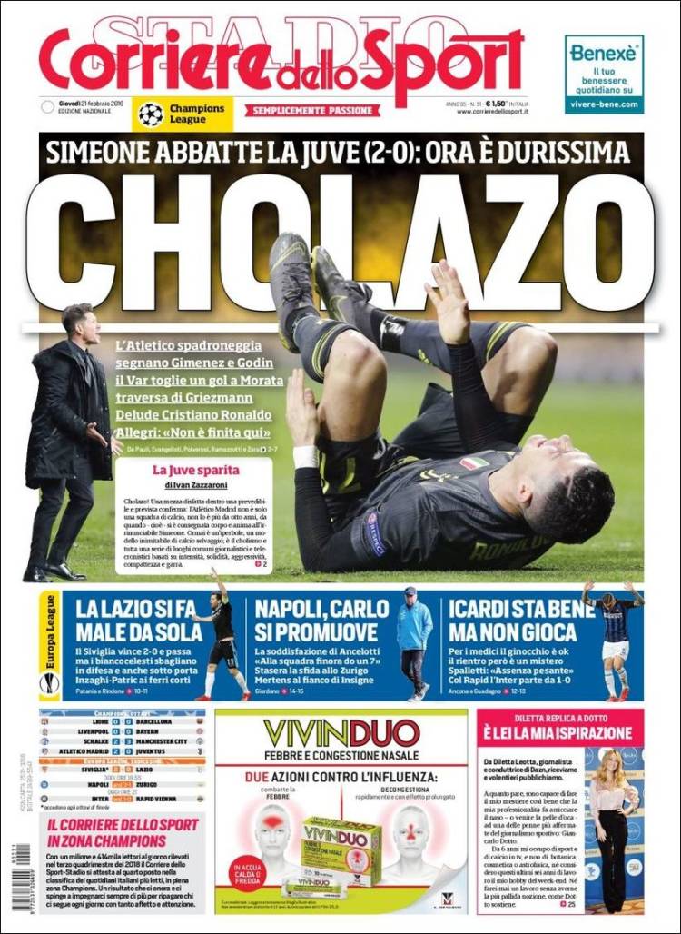 Portada de Corriere dello Sport (Italia)