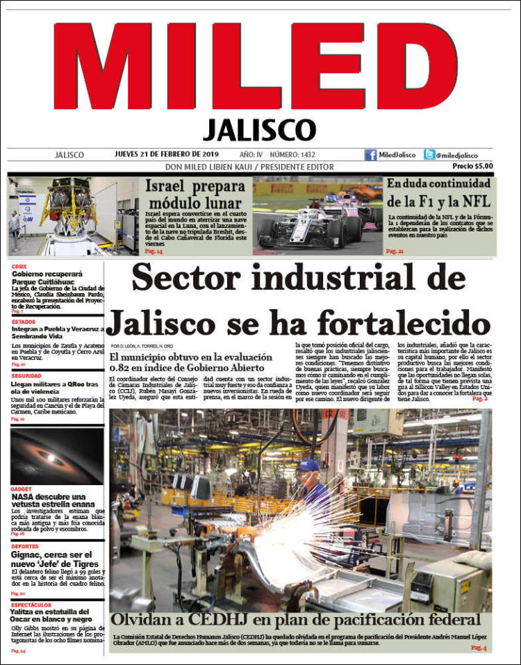 Portada de Miled - Jalisco (M&eacute;xico)