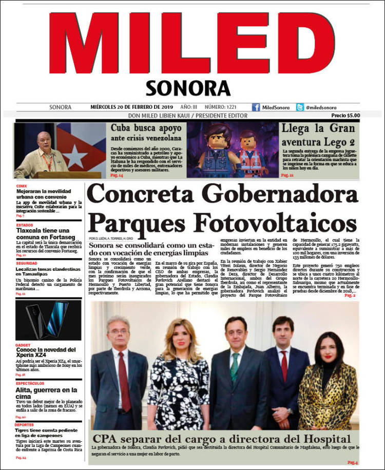 Portada de Miled - Sonora (M&eacute;xico)