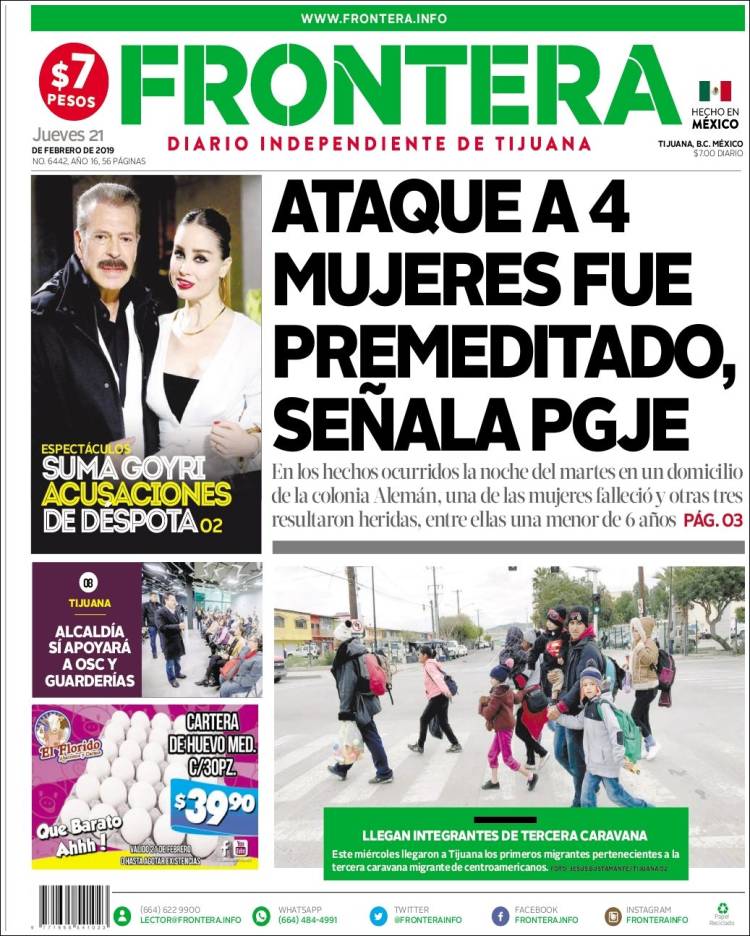 Portada de Frontera (México)