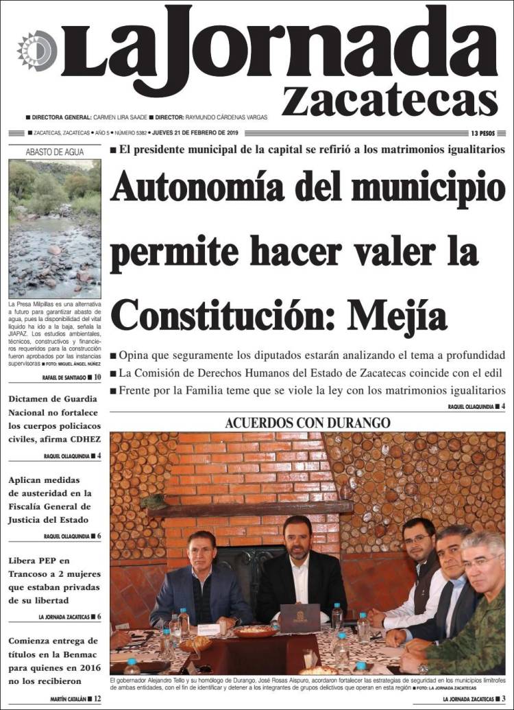 Portada de Jornada de Zacatecas (México)