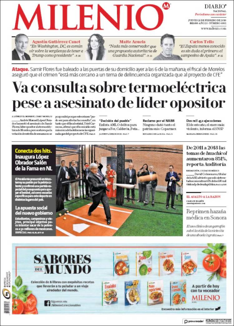 Portada de Milenio (México)