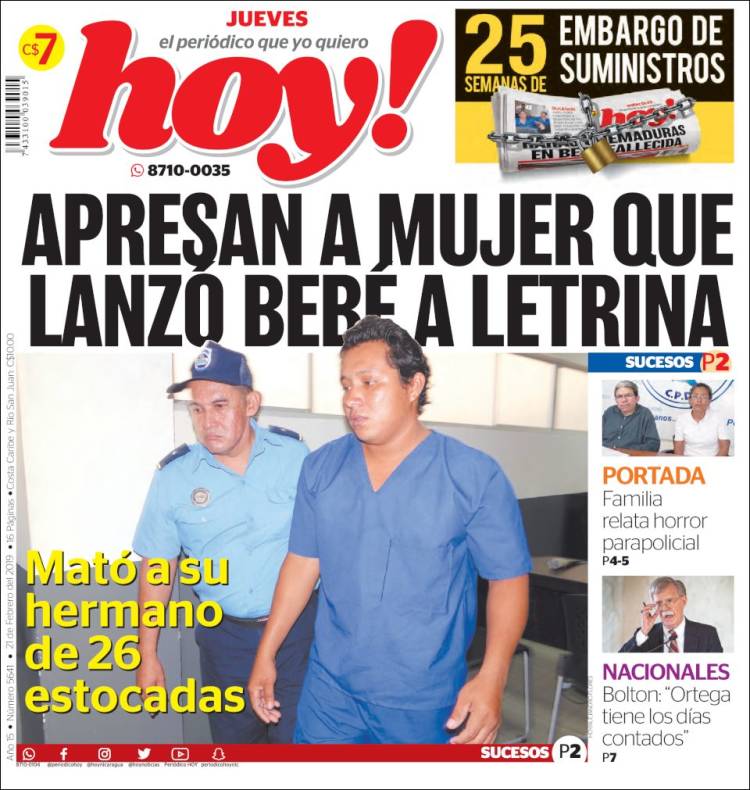 Portada de Hoy (Nicaragua)