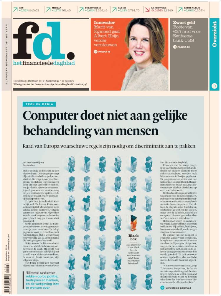Portada de Het Financieele Dagblad (Pa&iacute;ses Bajos)