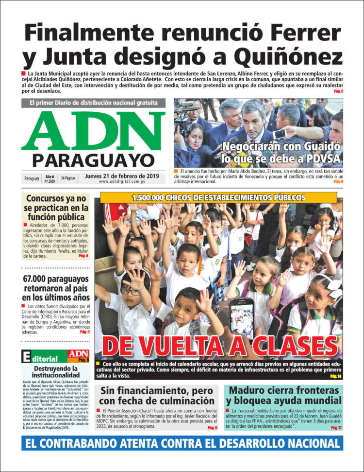 Portada de ADN Paraguayo (Paraguay)