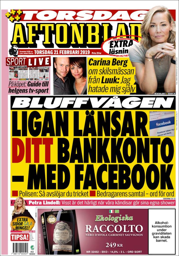 Portada de Aftonbladet (Suecia)