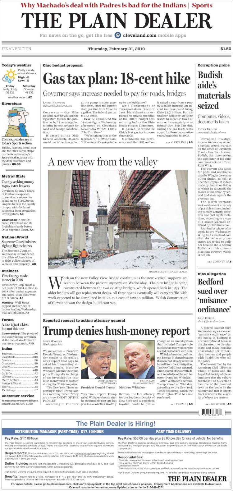 Portada de The Plain Dealer (USA)