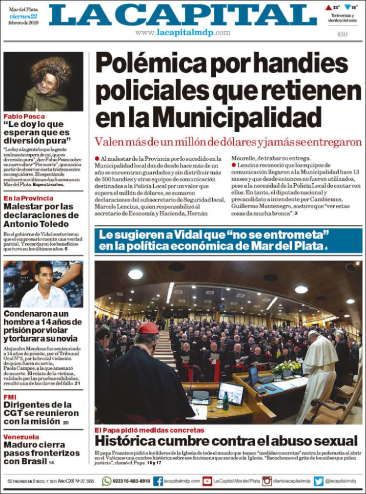 Portada de Diario La Capital - Mar del Plata (Argentina)