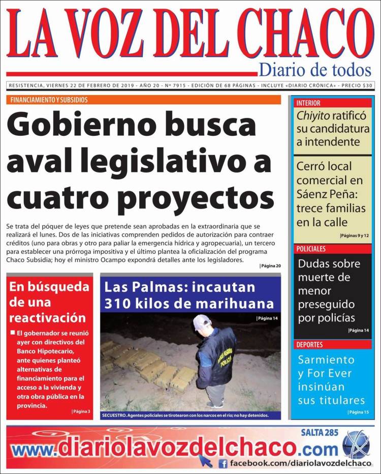 Portada de La Voz del Chaco (Argentina)