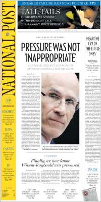 Portada de The National Post (Canadá)