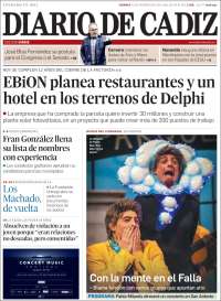 Portada de Diario de Cádiz (España)