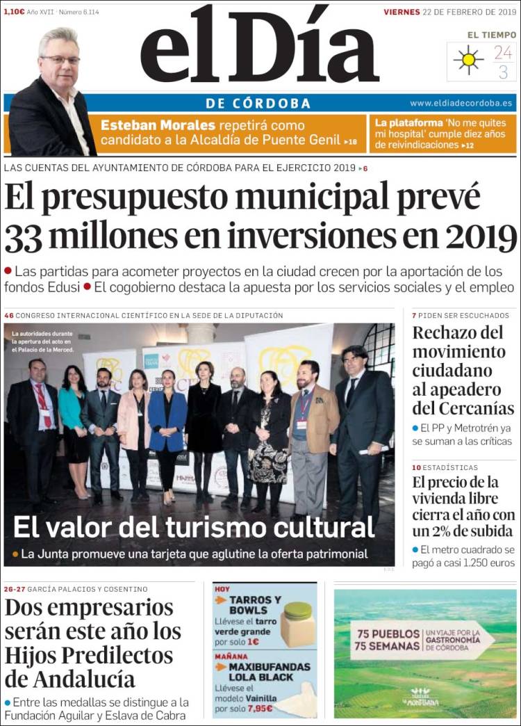 Portada de El Día de Córdoba (España)