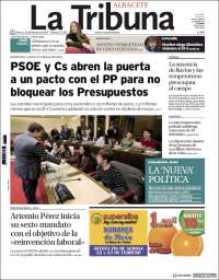 Portada de La Tribuna de Albacete (España)