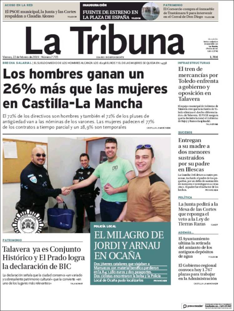 Portada de La Tribuna de Toledo (España)