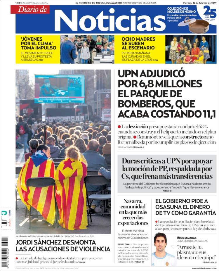 Portada de Noticias de Navarra (España)