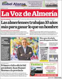 Portada de La Voz de Almería (España)