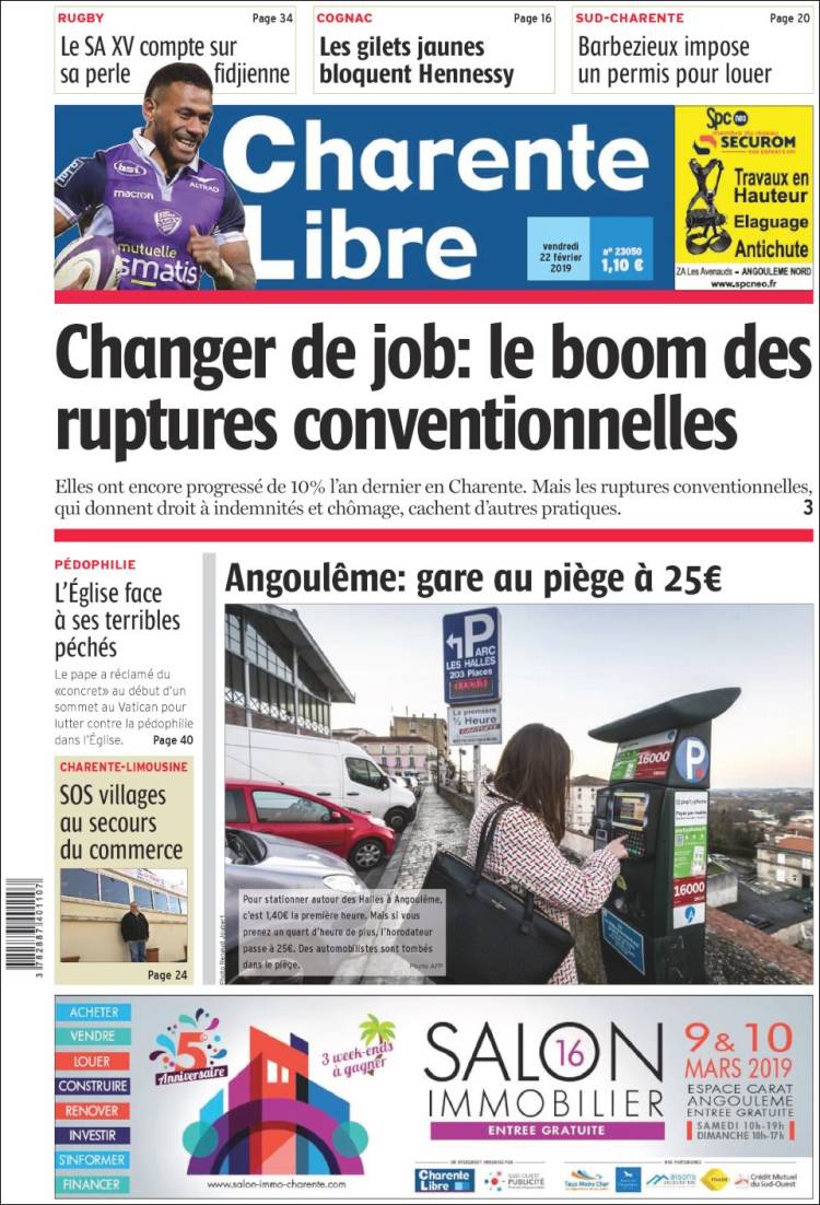 Portada de Charente Libre (France)