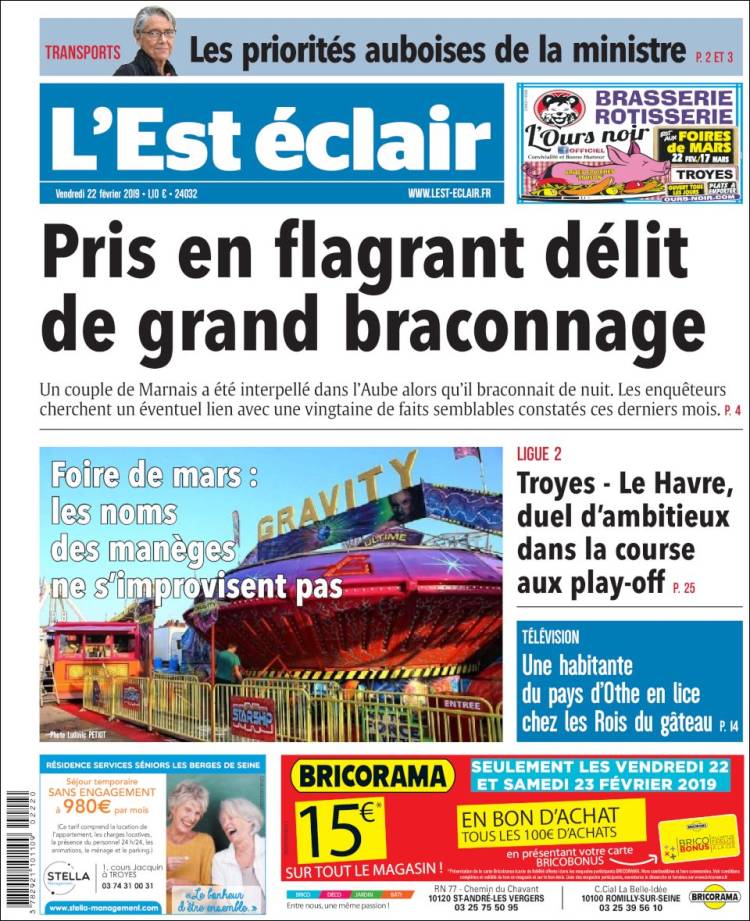 Portada de L'Est Eclair (Francia)