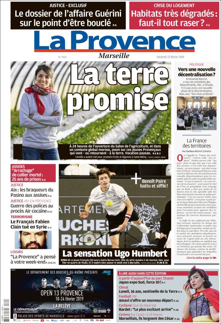 Portada de La Provence (Francia)