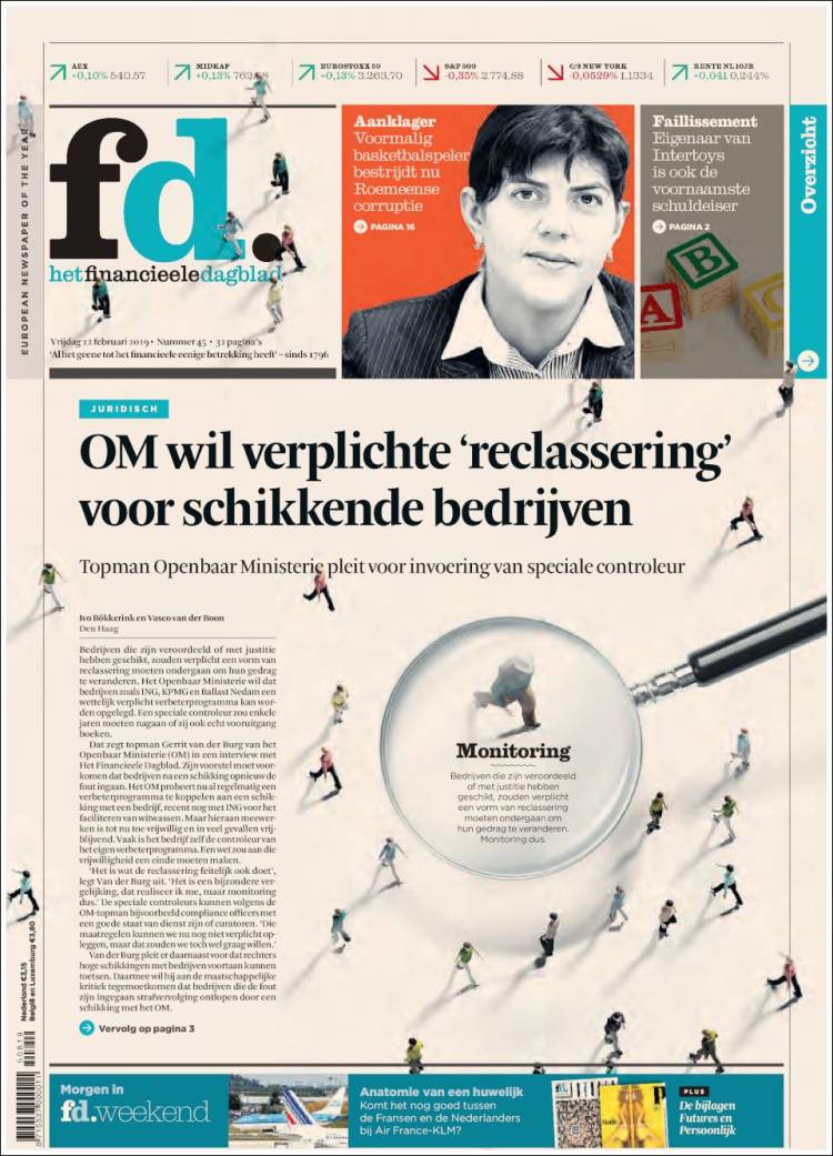 Portada de Het Financieele Dagblad (Pa&iacute;ses Bajos)