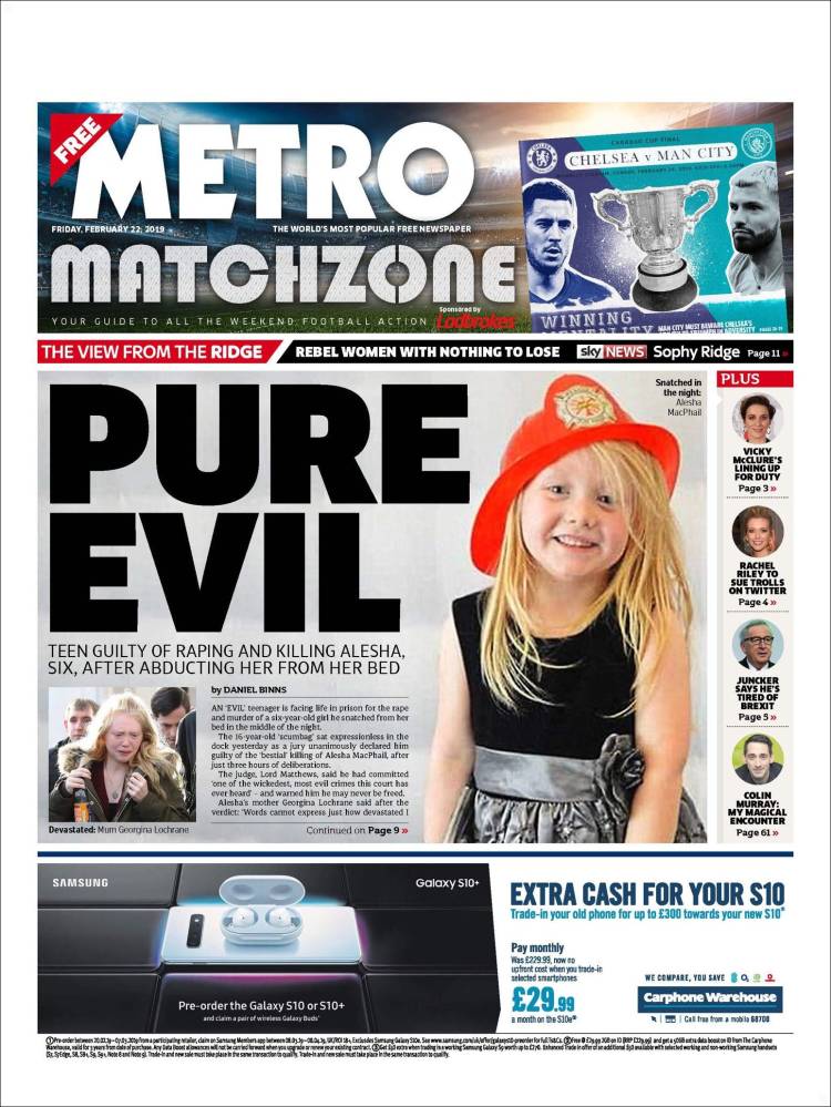 Portada de Metro (Reino Unido)