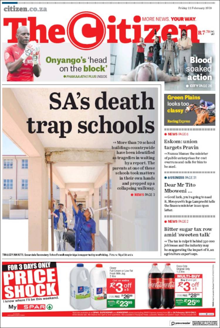 Portada de The Citizen (Sud&aacute;frica)