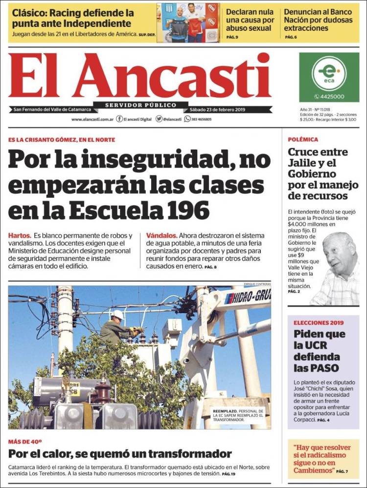 Portada de El Ancasti (Argentina)