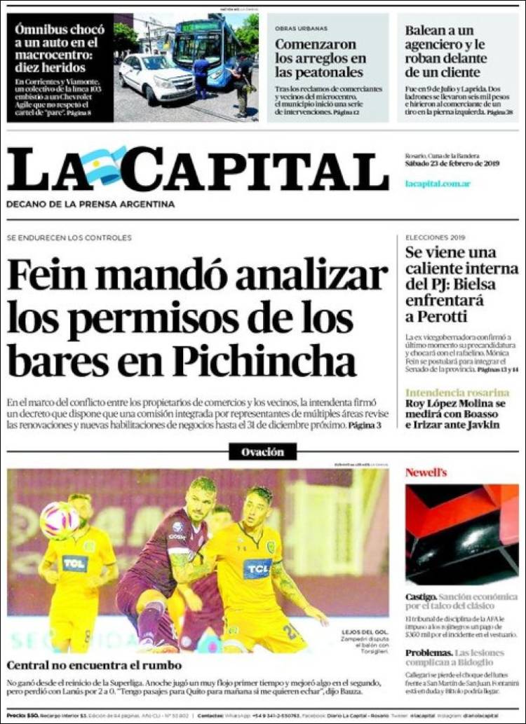 Portada de La Capital - Rosario (Argentina)