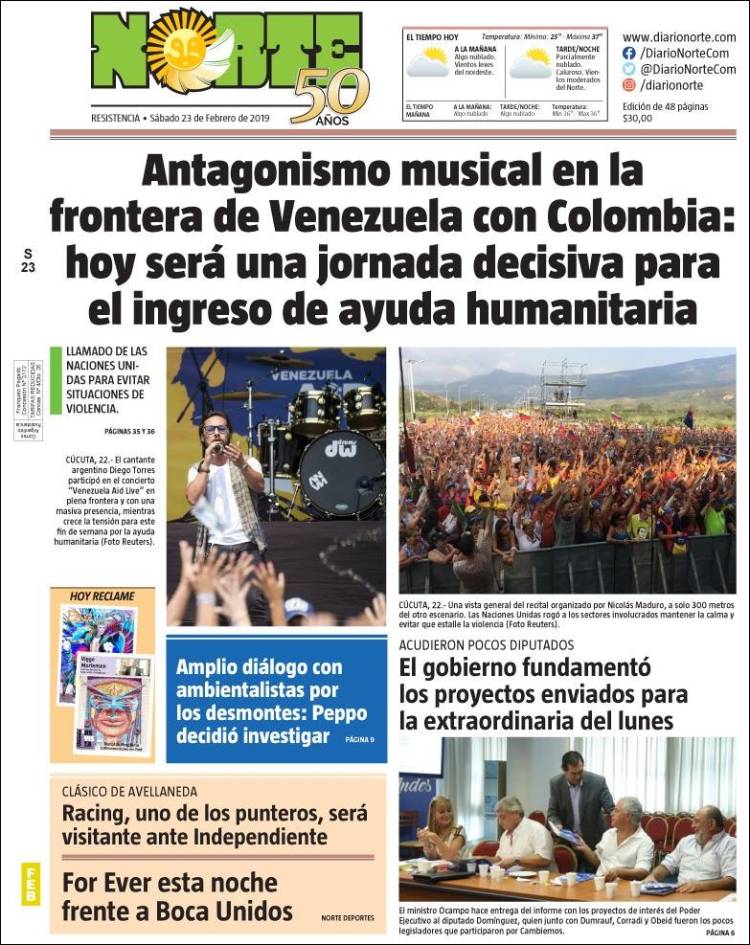 Portada de Diario Norte (Argentina)
