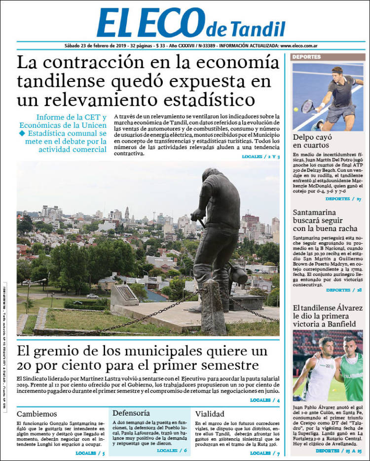 Portada de El Eco de Tandil (Argentina)