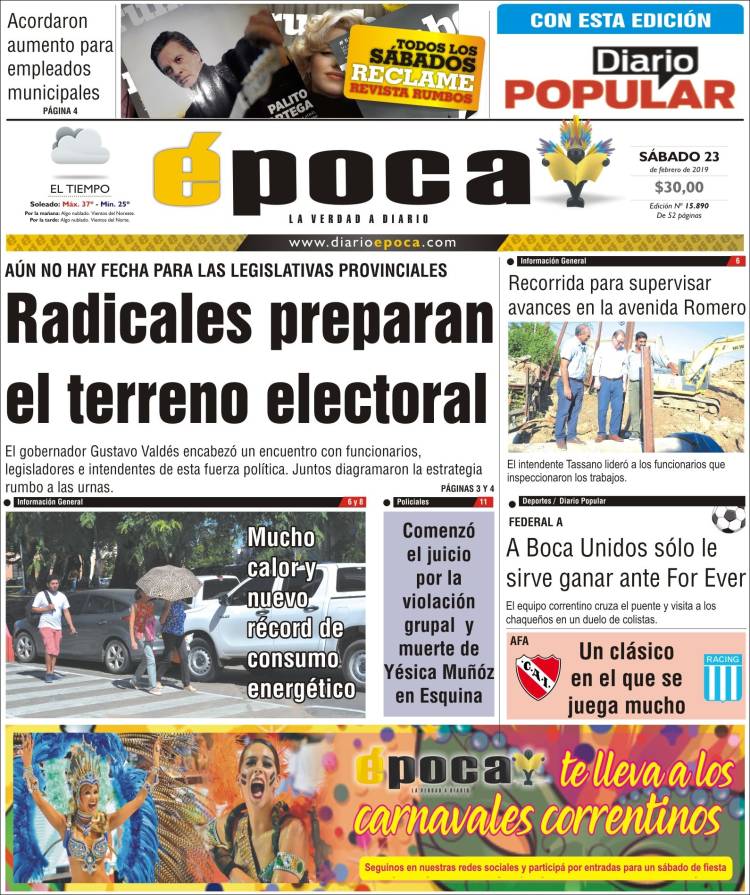 Portada de Diario Época (Argentina)