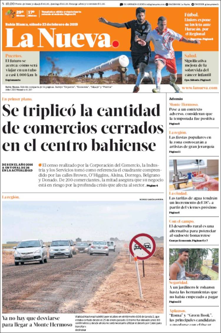 Portada de La Nueva Provincia (Argentina)