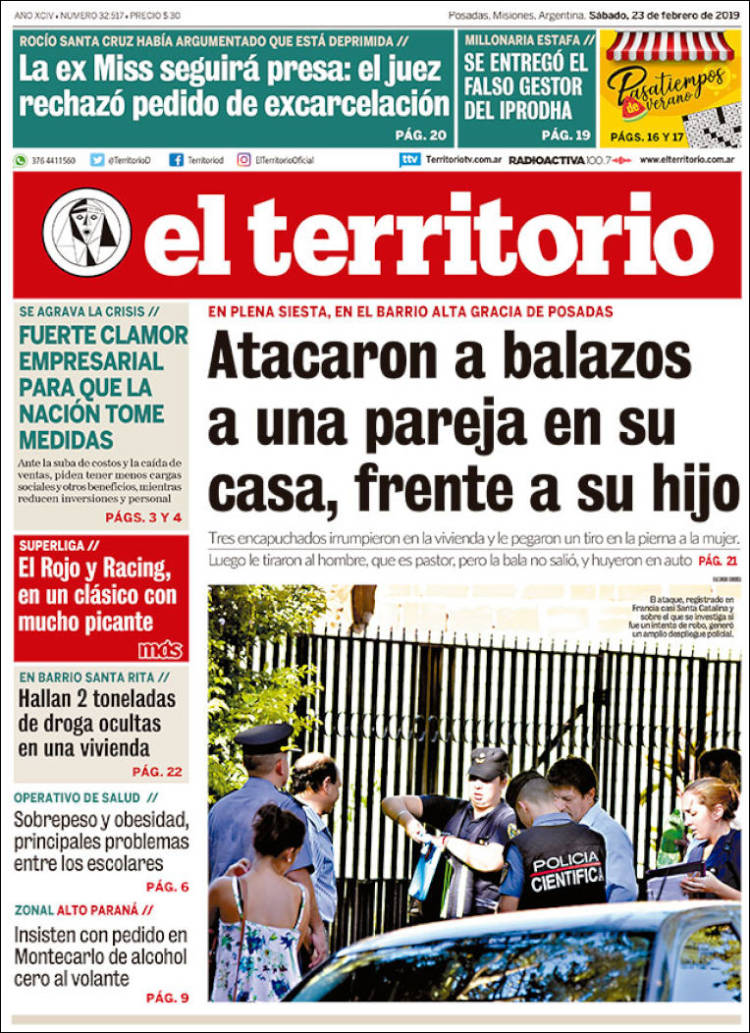 Portada de El Territorio (Argentina)