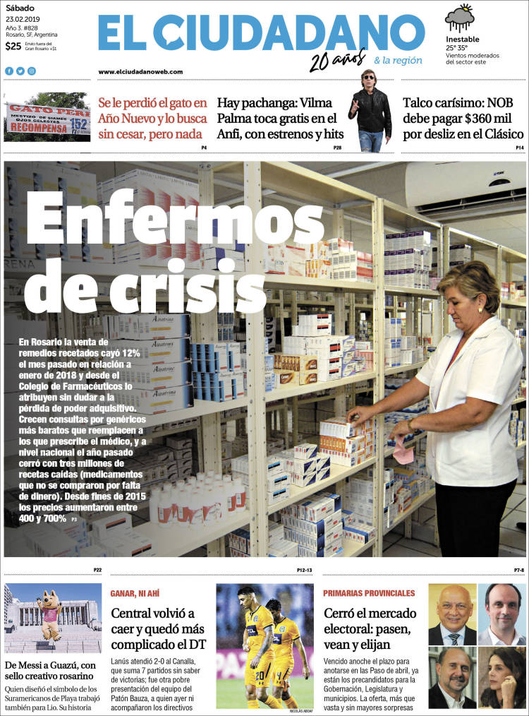 Portada de Diario El Ciudadano (Argentina)