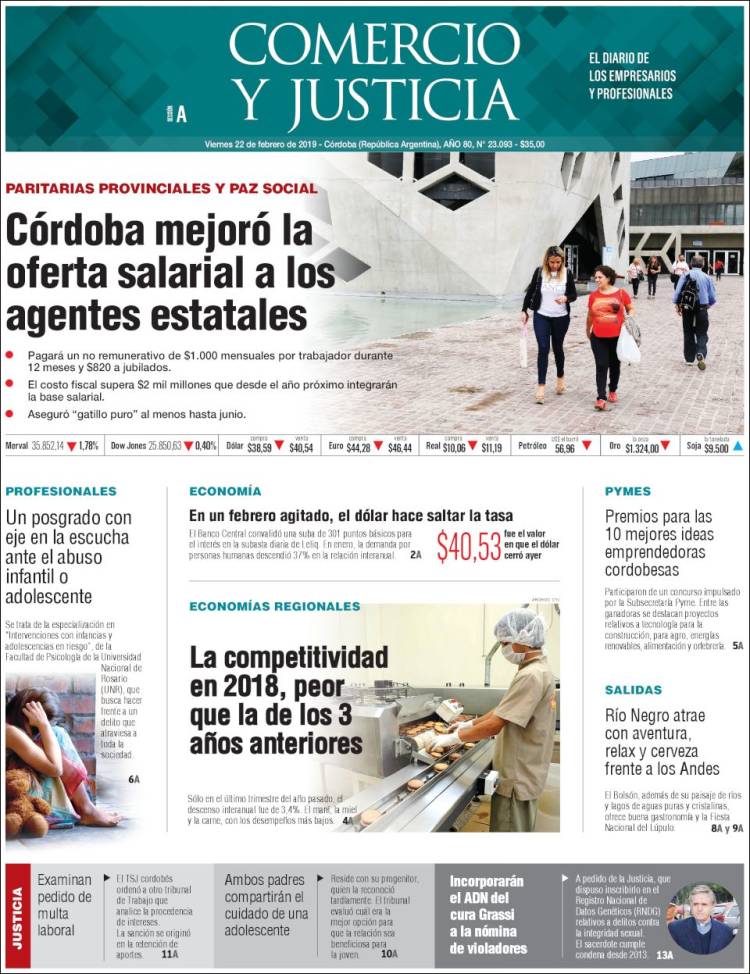 Portada de Comercio y Justicia (Argentina)
