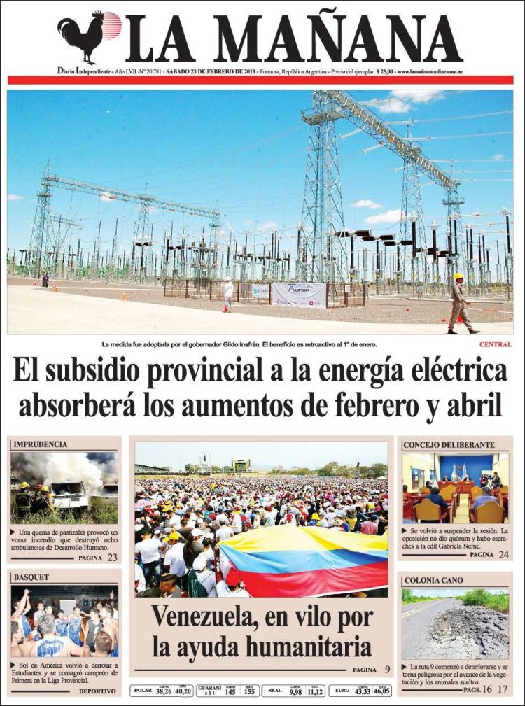 Portada de Diario La Mañana (Argentina)