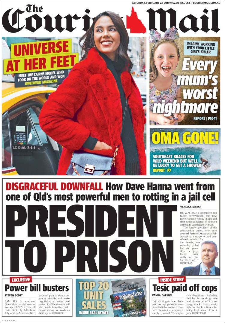 Portada de The Courier-Mail (Australia)