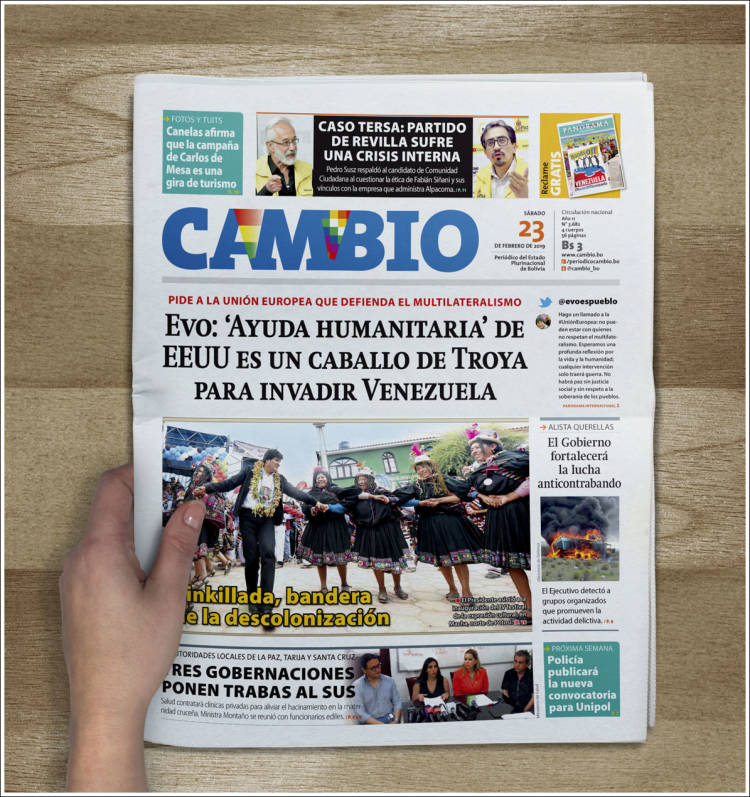 Portada de Cambio (Bolivia)