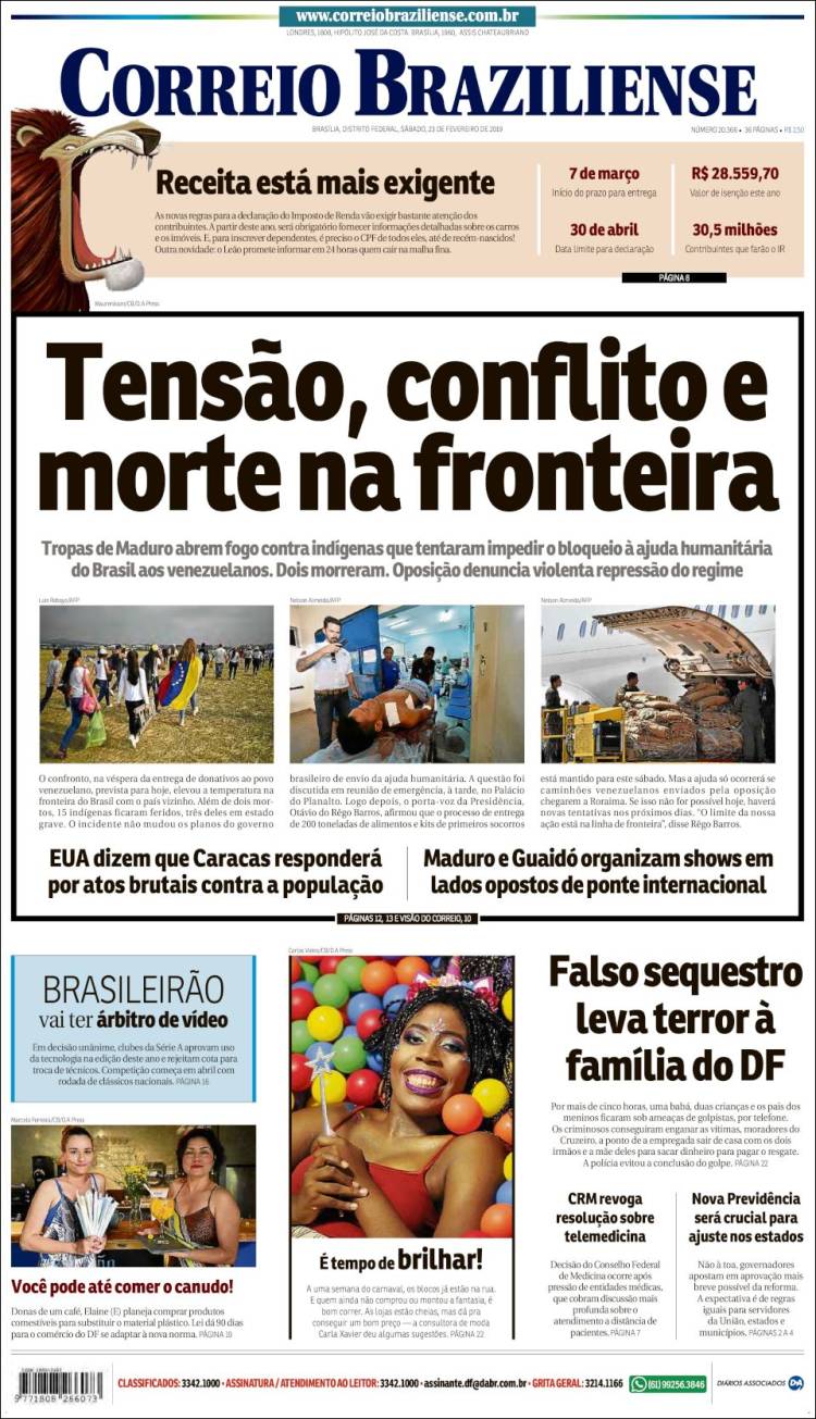 Portada de Correio Braziliense (Brasil)