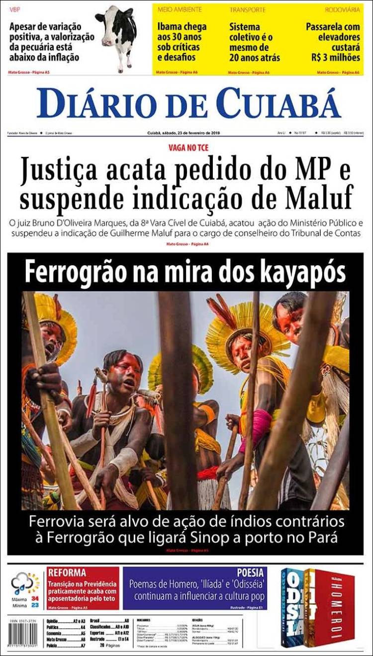 Portada de Diário de Cuiabá (Brasil)