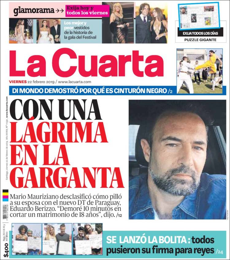 Portada de La Cuarta (Chile)