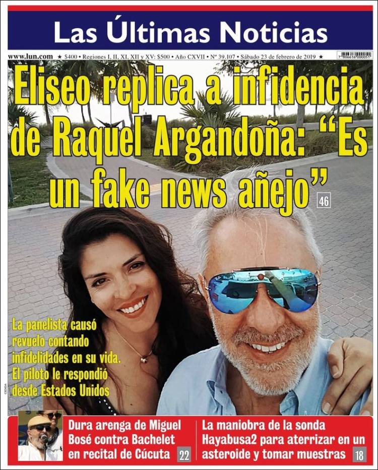Portada de Las Últimas Noticias (Chile)
