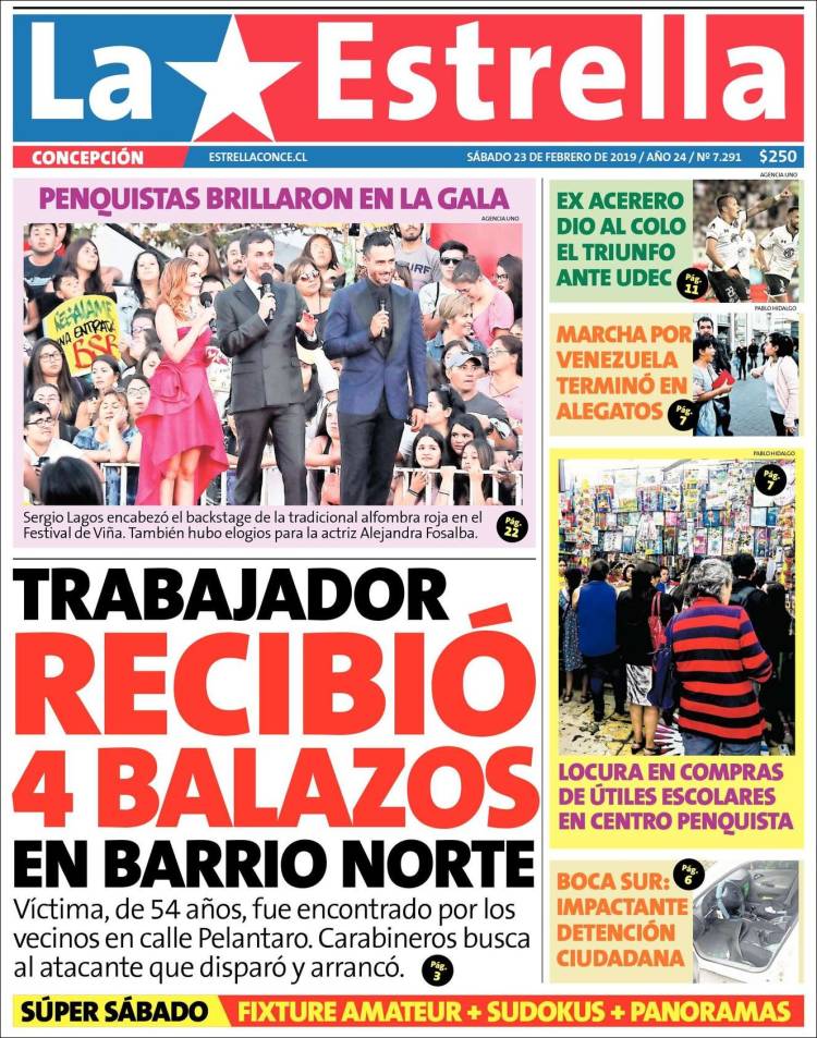 Portada de La Estrella de Concepción (Chile)